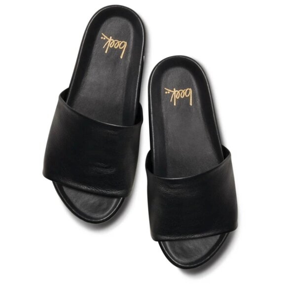 BEEK ALBATROSS REAL LEATHER PLATFORM FLATFORM SLIDES w/ BONUS INSTEP PADS - Picture 3 of 16